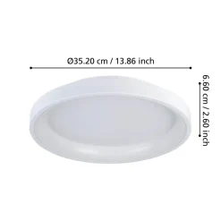 Eglo LORETELLO Wand-/plafondlamp kunststof, staal wit H: 75 mm | Ø 350 mm