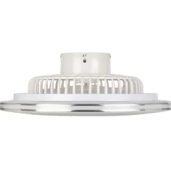 Eglo LOVISCA Ventilator met licht ABS wit, zilver / acryl melkkleurig H: 200 mm | Ø 550 mm