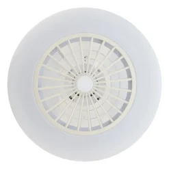 Eglo LOVISCA Ventilator met licht ABS wit, zilver / acryl melkkleurig H: 200 mm | Ø 550 mm