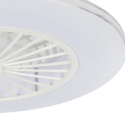 Eglo LOVISCA Ventilator met licht ABS wit, zilver / acryl melkkleurig H: 200 mm | Ø 550 mm