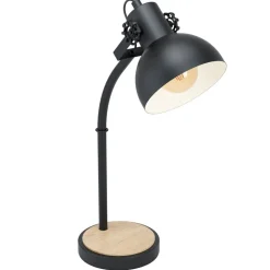 Eglo LUBENHAM Tafellampen staal, hout zwart, bruin H: 570 mm