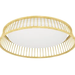 Eglo LUPPINERIA Plafondarmaturen hout, staal bruin, wit / Kunststof wit H: 95 mm | Ø 450 mm