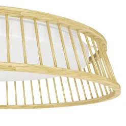 Eglo LUPPINERIA Plafondarmaturen hout, staal bruin, wit / Kunststof wit H: 95 mm | Ø 450 mm