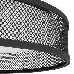 Eglo LUPPINERIA Plafondarmaturen staal zwart / Kunststof wit H: 95 mm | Ø 385 mm