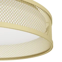 Eglo LUPPINERIA Plafondarmaturen staal geelkoper-mat / Kunststof wit H: 95 mm | Ø 385 mm