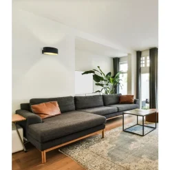 Eglo MACCACARI Wandlamp aluminium, staal zwart, goud / Kunststof transparant H: 75 mm