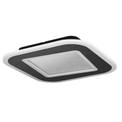 Eglo MACCHIONI Plafondarmaturen staal, kunststof zwart, wit / kunststof met kristaleffect wit H: 50 mm