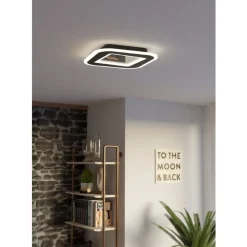 Eglo MACCHIONI Plafondarmaturen staal, kunststof zwart, wit / kunststof met kristaleffect wit H: 50 mm