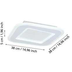 Eglo MACCHIONI Plafondarmaturen staal, kunststof wit / kunststof met kristaleffect wit H: 50 mm