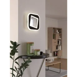 Eglo MACCHIONI Wandlamp staal, kunststof zwart, wit / kunststof met kristaleffect wit
