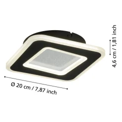 Eglo MACCHIONI Wandlamp staal, kunststof zwart, wit / kunststof met kristaleffect wit