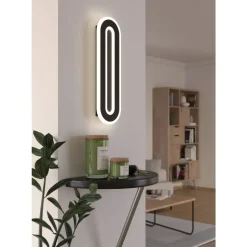 Eglo MACCHIONI Wandlamp staal, kunststof zwart, wit / kunststof met kristaleffect wit