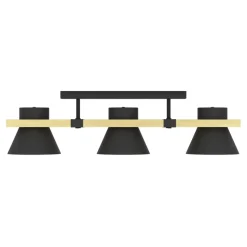 Eglo MACCLES Plafondarmaturen staal, hout zwart, bruin H: 205 mm