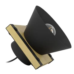 Eglo MACCLES Tafellampen staal, hout zwart, bruin H: 150 mm | Ø 180 mm