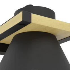 Eglo MACCLES Wandlamp staal, hout zwart, bruin H: 150 mm