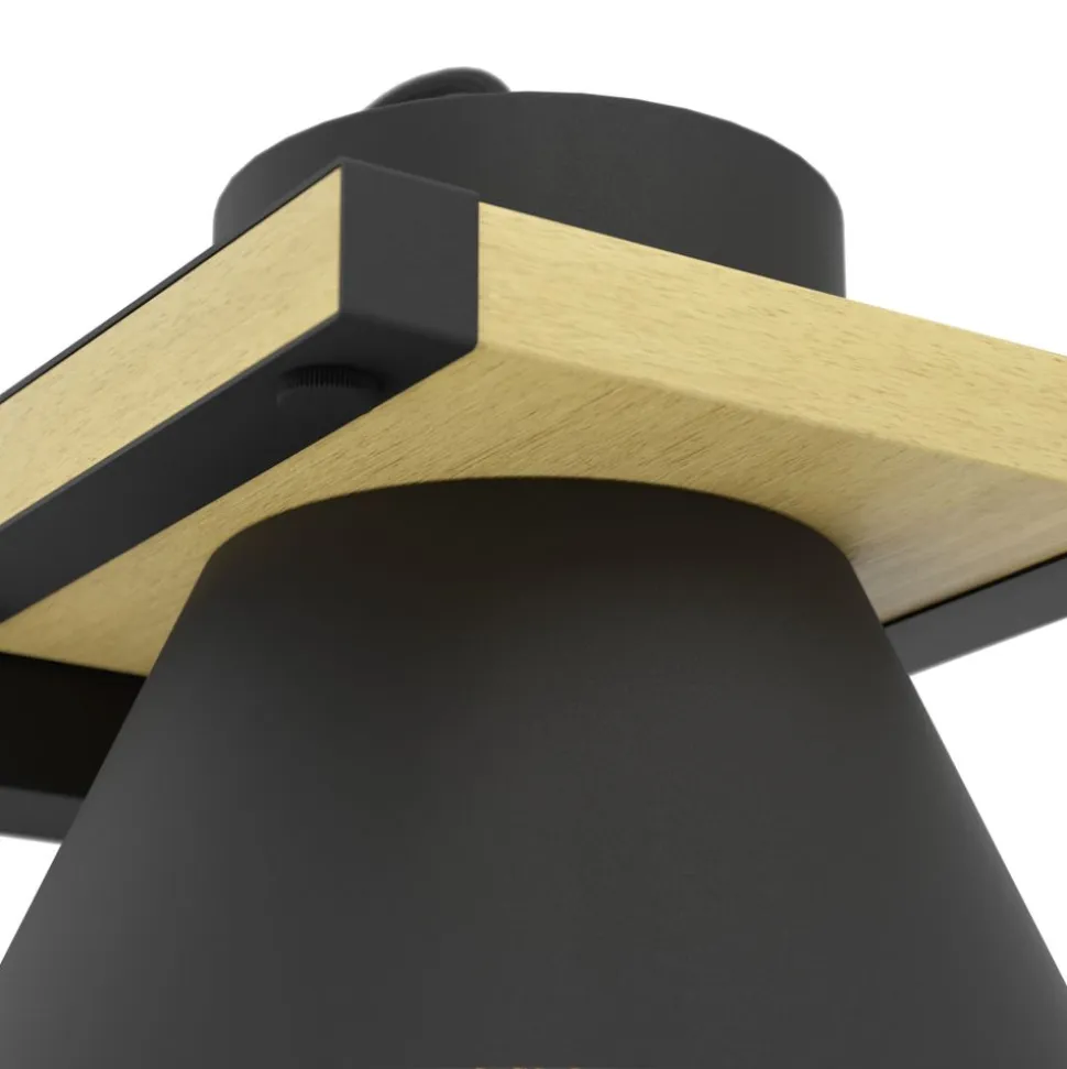 Eglo MACCLES Wandlamp staal, hout zwart, bruin H: 150 mm