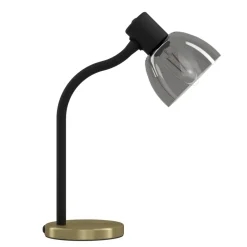 Eglo MACERE Tafellampen staal zwart, geborsteld messing / glas gestoomd zwart-transparant H: 340 mm