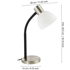 Eglo MACERE Tafellampen staal nikkel-mat / Glas wit H: 340 mm