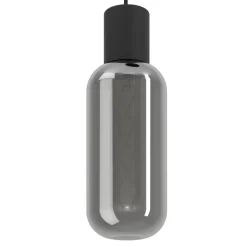 Eglo MAIONE hanglamp staal zwart / glas gestoomd grijs H: 1100 mm