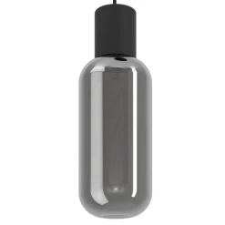 Eglo MAIONE hanglamp staal zwart / glas gestoomd grijs H: 1100 mm