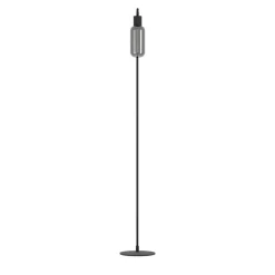 Eglo MAIONE Staande lampen staal zwart / glas gestoomd grijs H: 1510 mm