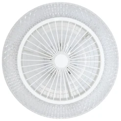 Eglo MALINSKA Ventilator met licht ABS wit / acryl kristallook H: 200 mm | Ø 550 mm