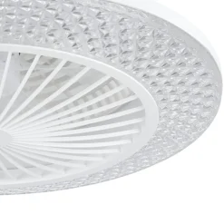 Eglo MALINSKA Ventilator met licht ABS wit / acryl kristallook H: 200 mm | Ø 550 mm
