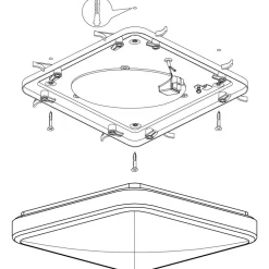 Eglo MANILVA 1 Plafondarmaturen staal chroom / Kunststof wit H: 70 mm