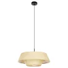 Eglo MARFORD hanglamp staal zwart / bast natuur H: 1100 mm | Ø 500 mm