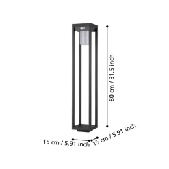 Eglo MARTANO Sokkelarmaturen aluminium zwart / Kunststof wit H: 800 mm