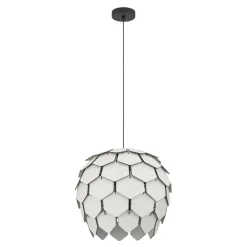 Eglo MATTANZA hanglamp staal zwart / Hout grijs H: 2465 mm | Ø 495 mm