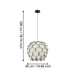 Eglo MATTANZA hanglamp staal zwart / Hout grijs H: 2465 mm | Ø 495 mm