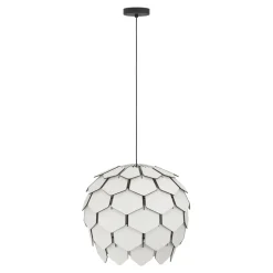 Eglo MATTANZA hanglamp staal zwart / Hout grijs H: 2465 mm | Ø 495 mm