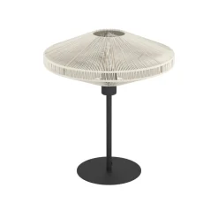 Eglo MIDSUMER Tafellampen staal zwart / textiel crème H: 440 mm | Ø 380 mm