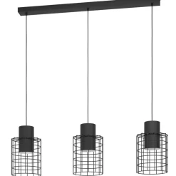 Eglo MILLIGAN hanglamp staal zwart, wit H: 1100 mm