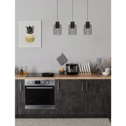 Eglo MILLIGAN hanglamp staal zwart, wit H: 1100 mm