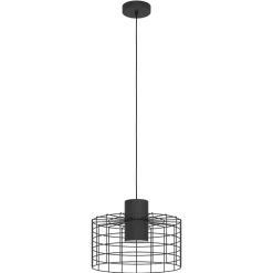 Eglo MILLIGAN hanglamp staal zwart, wit H: 1100 mm | Ø 380 mm