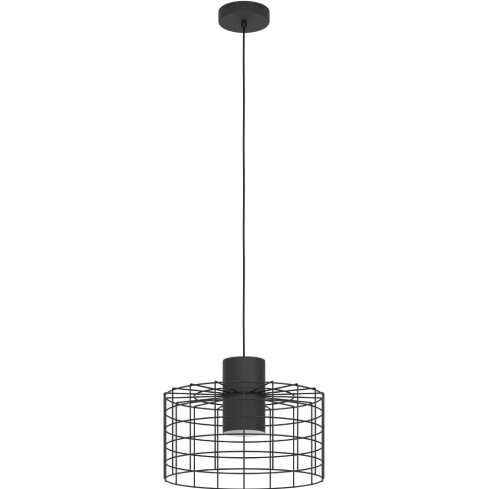 Eglo MILLIGAN hanglamp staal zwart, wit H: 1100 mm | Ø 380 mm