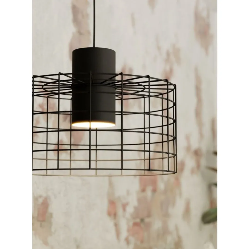 Eglo MILLIGAN hanglamp staal zwart, wit H: 1100 mm | Ø 380 mm