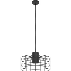Eglo MILLIGAN hanglamp staal zwart, wit H: 1100 mm | Ø 480 mm
