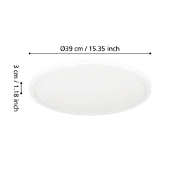 Eglo MINERARIO Plafondarmaturen Kunststof wit / Kunststof wit H: 30 mm | Ø 390 mm