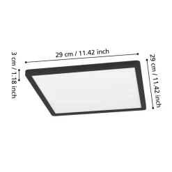 Eglo MINERARIO Plafondarmaturen Kunststof zwart / Kunststof wit H: 30 mm