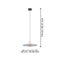 Eglo MINIERE hanglamp staal zwart / staal grijs H: 1100 mm | Ø 420 mm