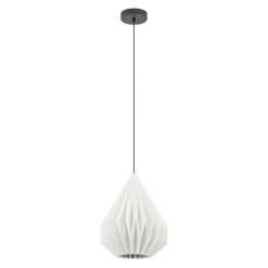 Eglo MINTING hanglamp staal zwart / papier wit H: 1100 mm | Ø 310 mm