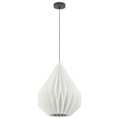 Eglo MINTING hanglamp staal zwart / papier wit H: 1100 mm | Ø 450 mm