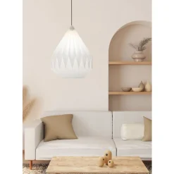 Eglo MINTING hanglamp staal zwart / papier wit H: 1100 mm | Ø 450 mm