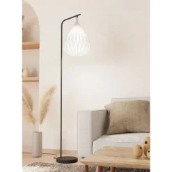 Eglo MINTING Staande lampen staal zwart / papier wit H: 1585 mm