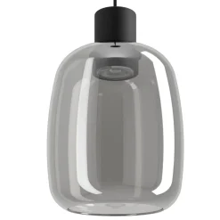 Eglo MOLOCHIO-Z hanglamp staal zwart / glas gestoomd zwart-transparant H: 1100 mm