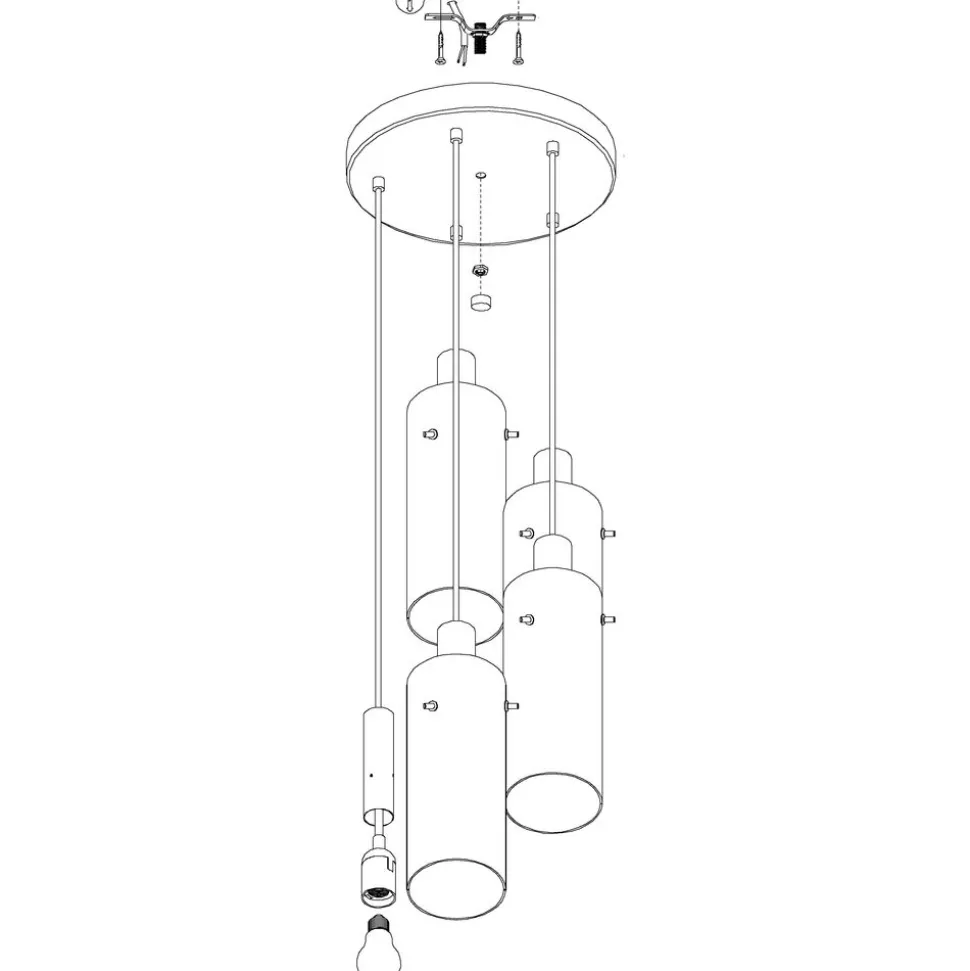 Eglo MONTEFINO hanglamp staal zwart / Glas helder H: 1500 mm | Ø 350 mm