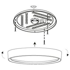 Eglo MUSURITA Plafondarmaturen kunststof, staal zwart / Kunststof wit H: 75 mm | Ø 440 mm